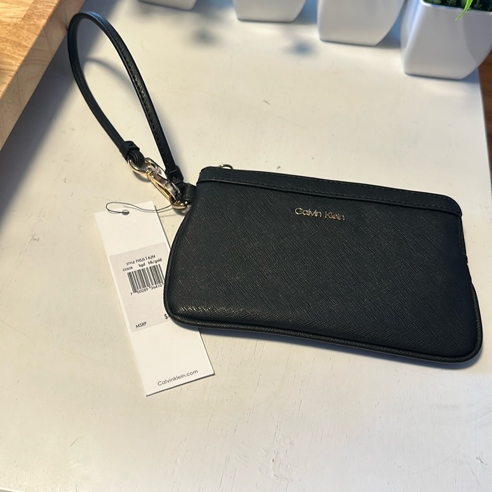 Calvin Klein Black Gold Wristlet
